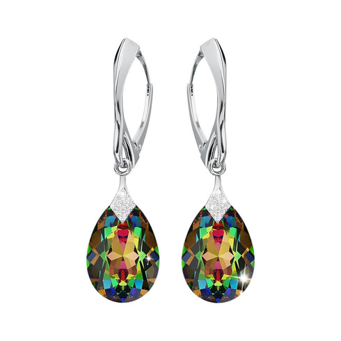 Sudraba auskari "Mēness Gaisma (Vitrail Medium)" ar Swarovski™ kristāliem